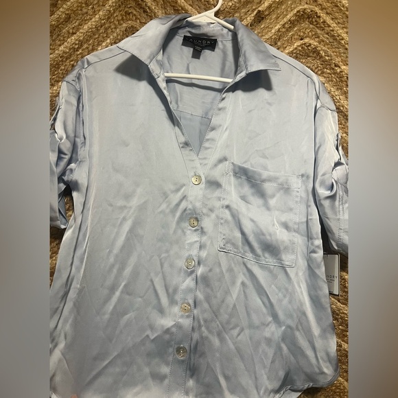 Laundry by Shelli Segal Women's Blue Faux Silk Sleepwear Top,Pajama,Size S,NWT - Picture 2 of 10